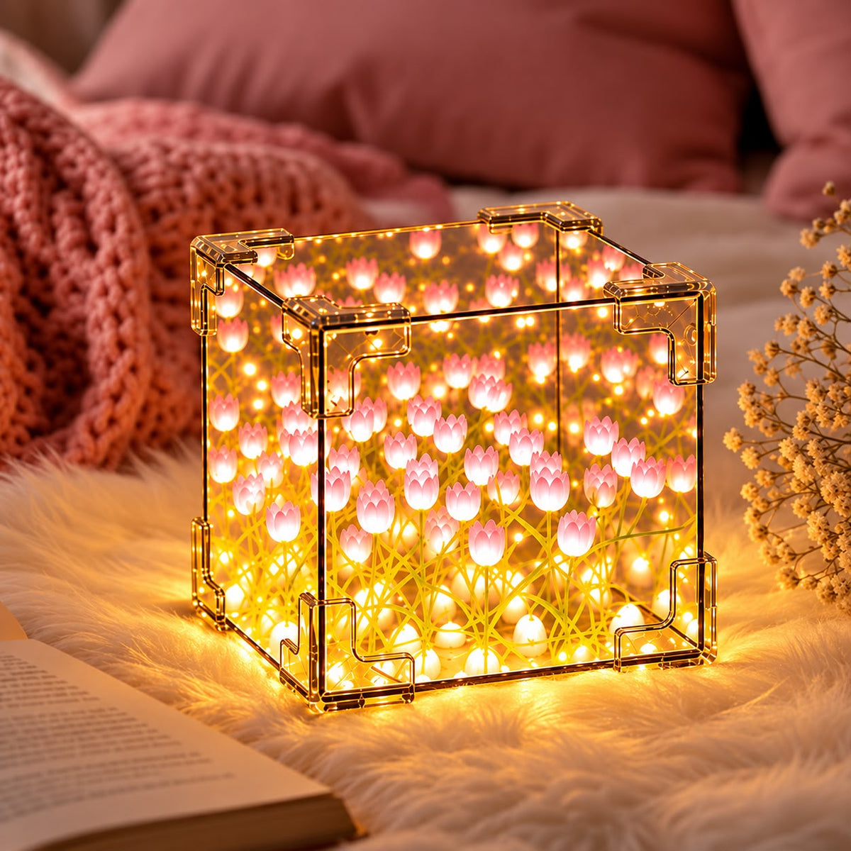 Tulip LED Night Lamp – Decorative Mirror & Light