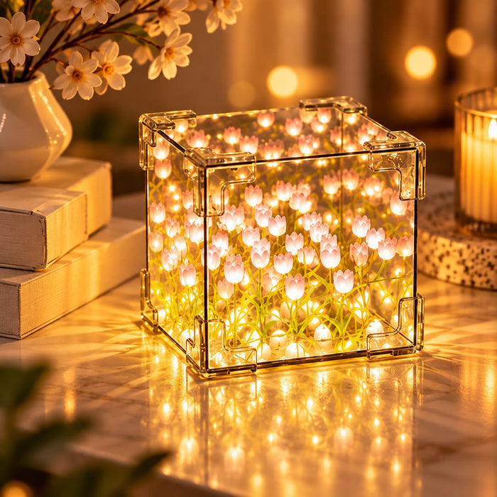 Tulip LED Night Lamp – Decorative Mirror & Light