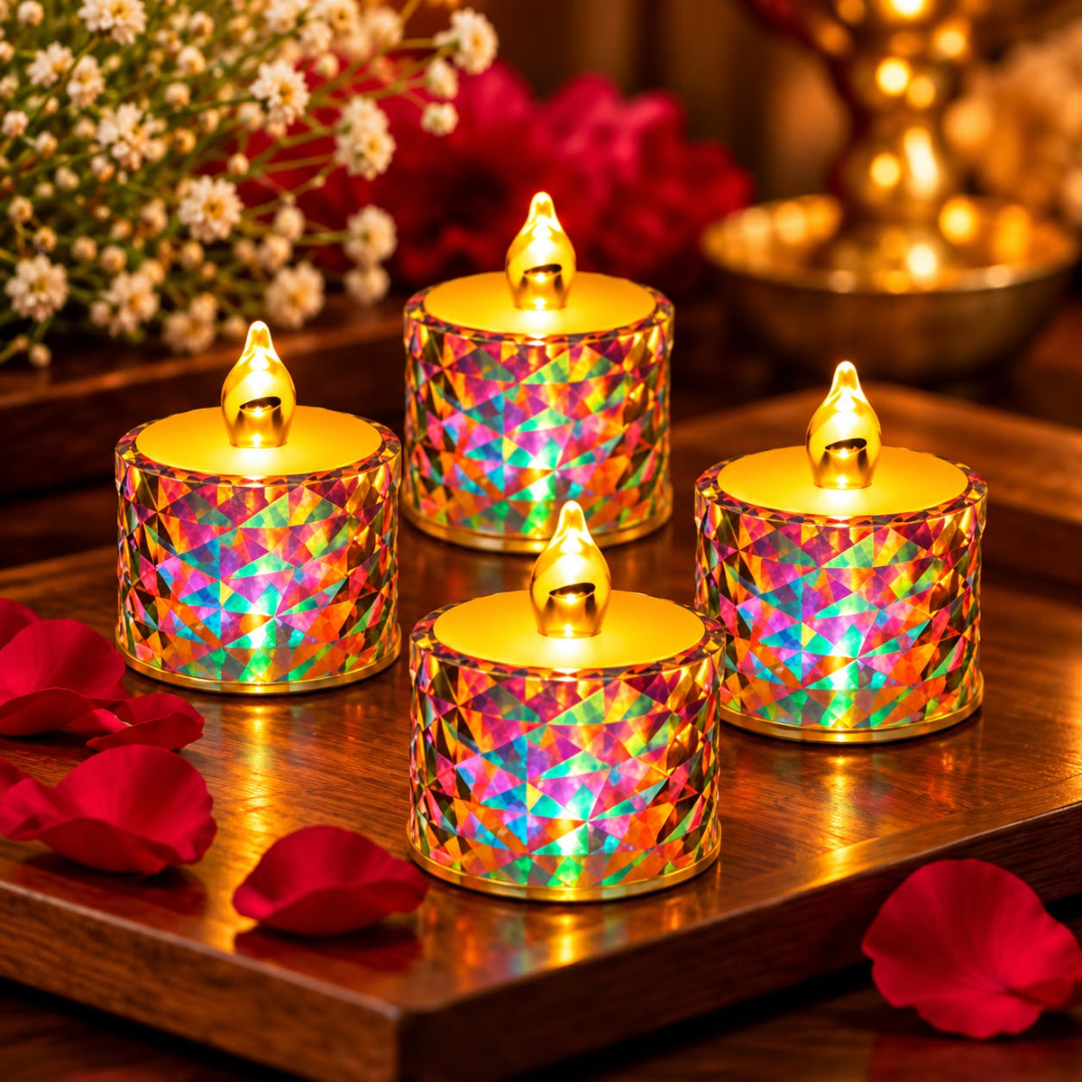 LED tealight candle close-up