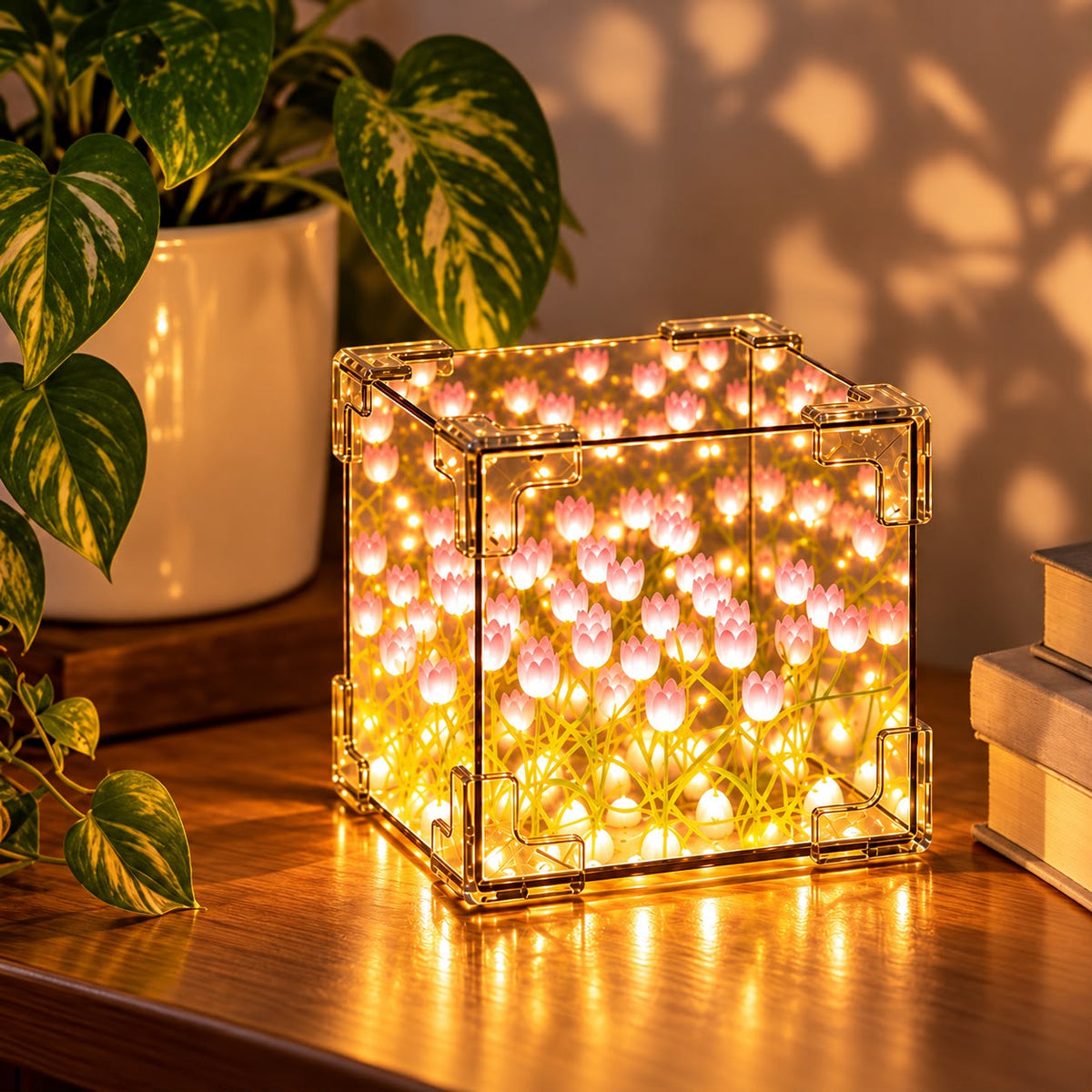 Tulip LED Night Lamp – Decorative Mirror & Light